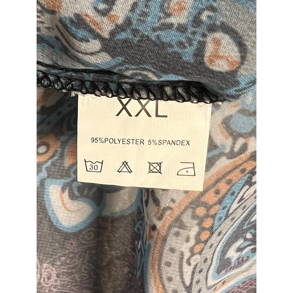 Sheer Paisley Open-Front Kimono Cardigan XXL Lightweight Boho Purple Blue Black - Picture 11 of 15